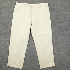 Van Heusen Pants Mens 40x30 Beige 100% Cotton Flat Front Khakis Casual Chino